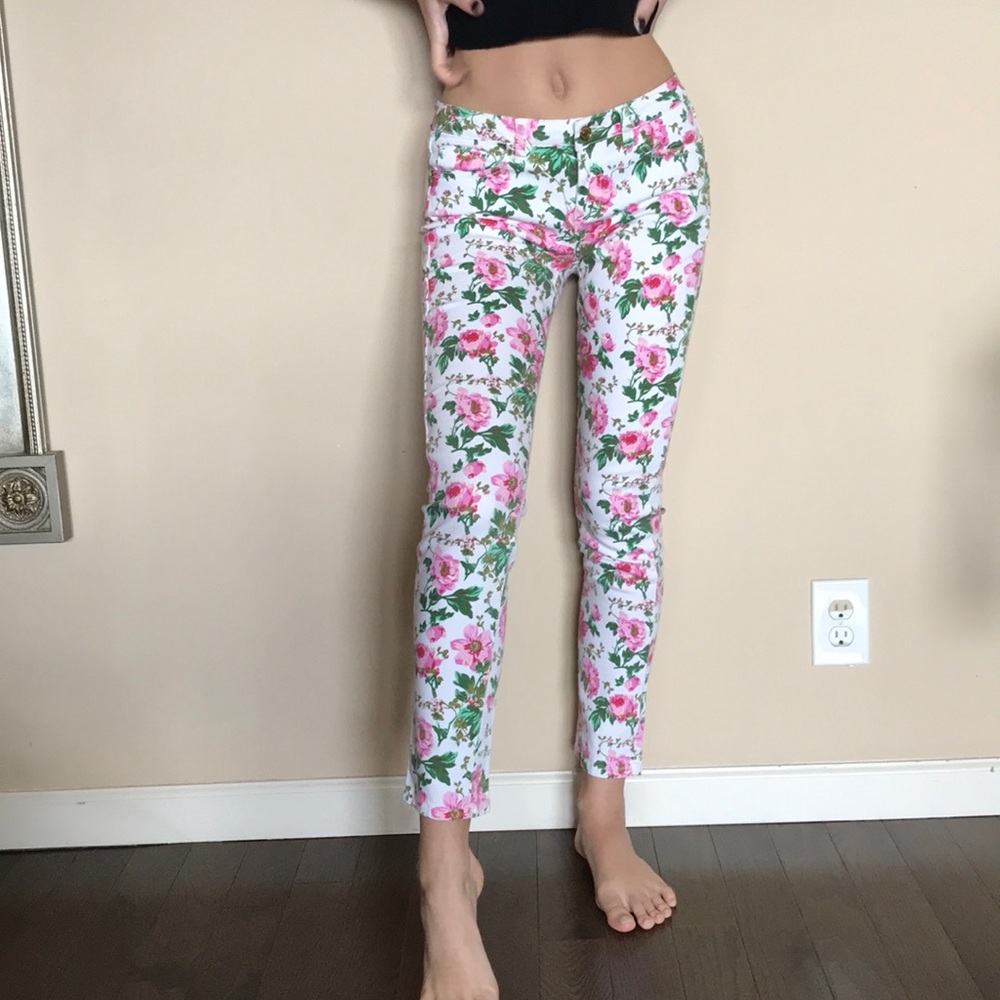 Skinny floral  jeans
